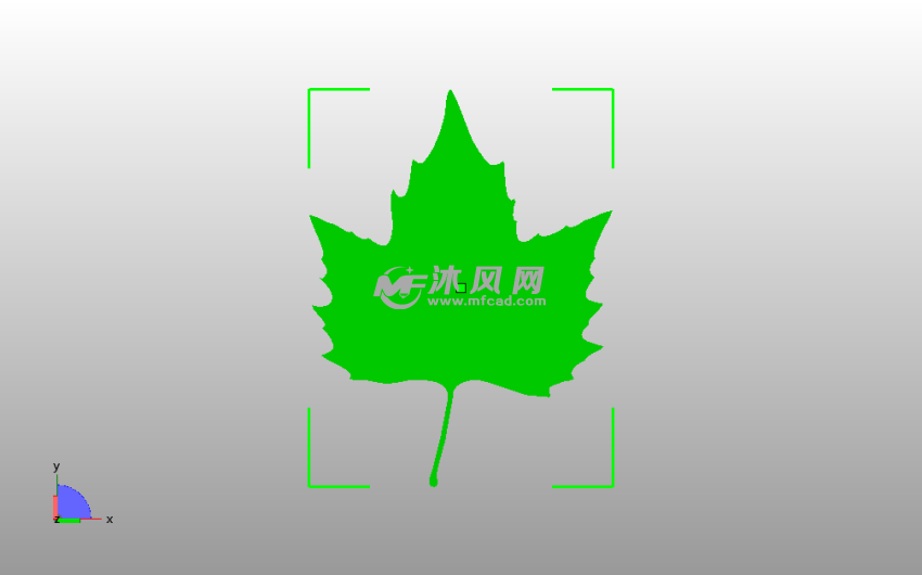  枫叶书签主视图