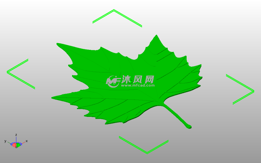  枫叶书签斜视图