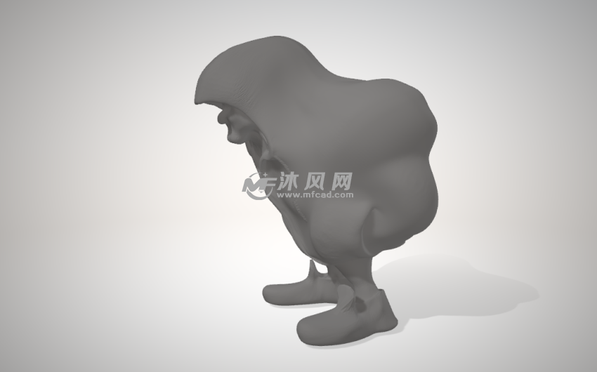 穿着连帽衫的小人侧边