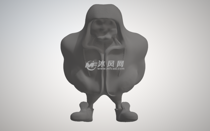 穿着连帽衫的小人正面