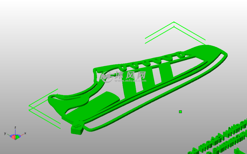 鞋子书签斜视图