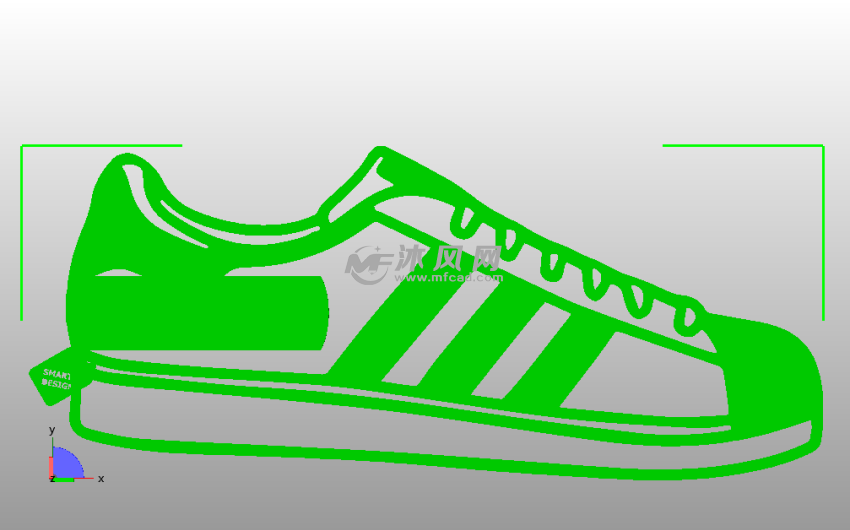 鞋子书签俯视图