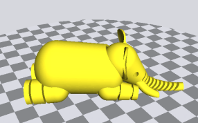 小象stl模型侧面图