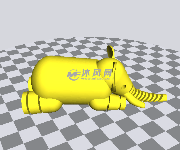 小象stl模型侧面图