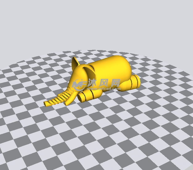 小象stl模型正面图