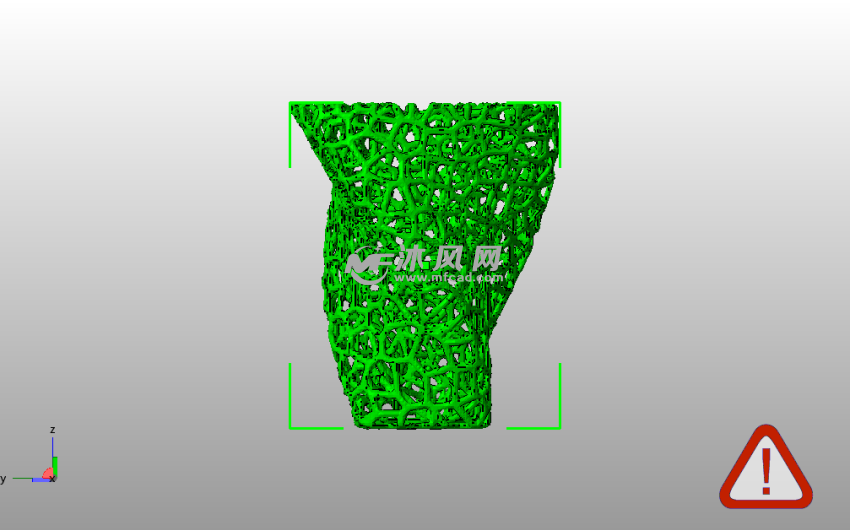 泰森多边形旋转花瓶主视图