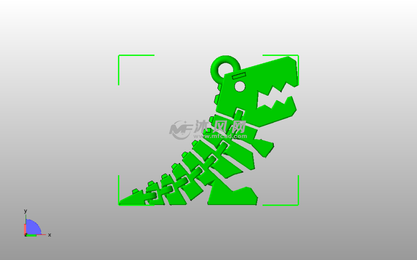 小鳄鱼钥匙链主视图