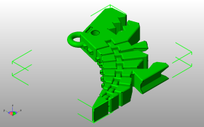 小鳄鱼钥匙链斜视图