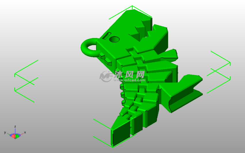 小鳄鱼钥匙链斜视图