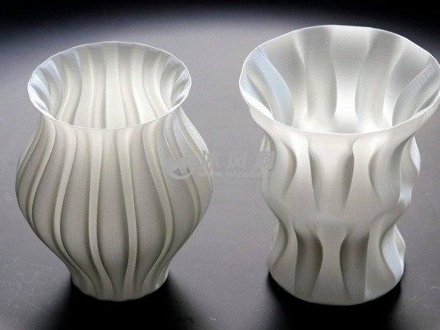 纹络花瓶白色两件