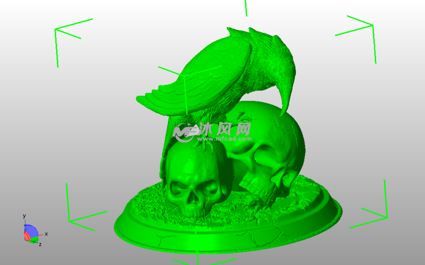 站在头骨的秃鹫斜视图