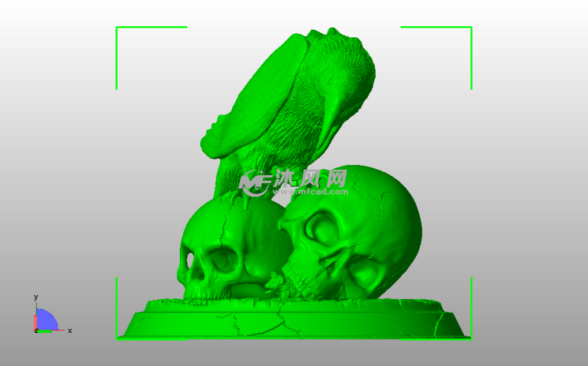 站在头骨的秃鹫主视图