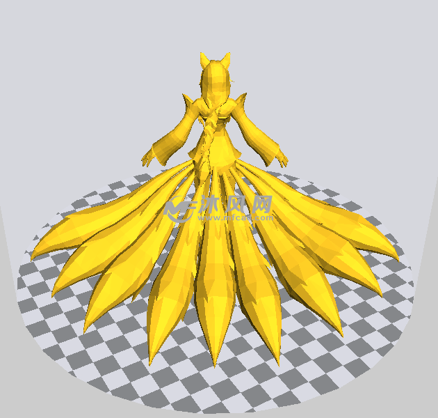 九尾狐妖阿狸后背尾巴视图