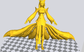 九尾狐妖阿狸stl模型正面放大图