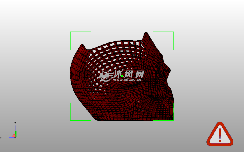 线框骷髅笔筒-侧视图
