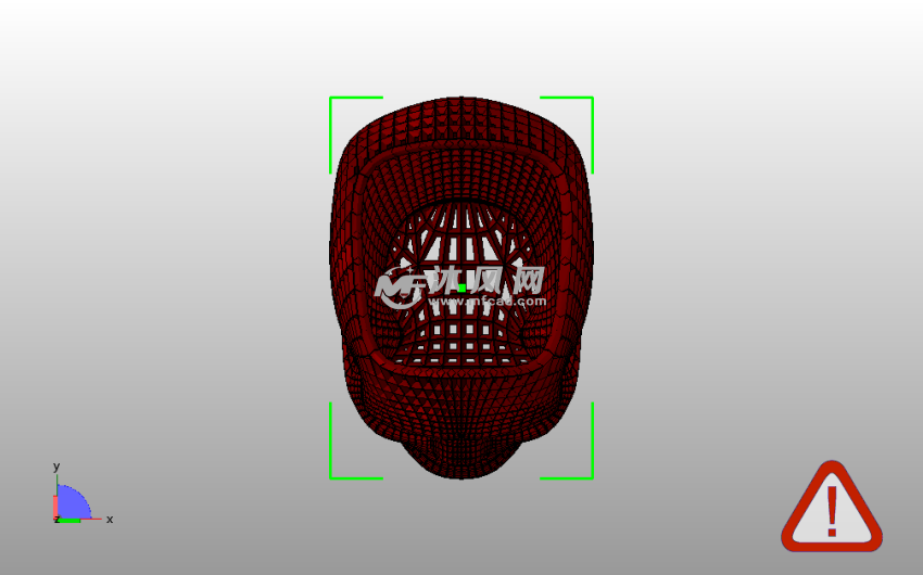 线框骷髅笔筒-俯视图