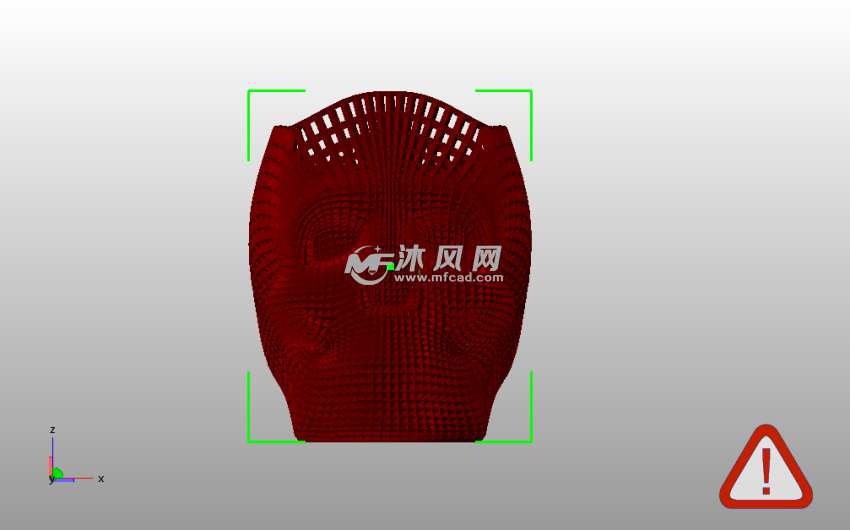 线框骷髅笔筒-主视图