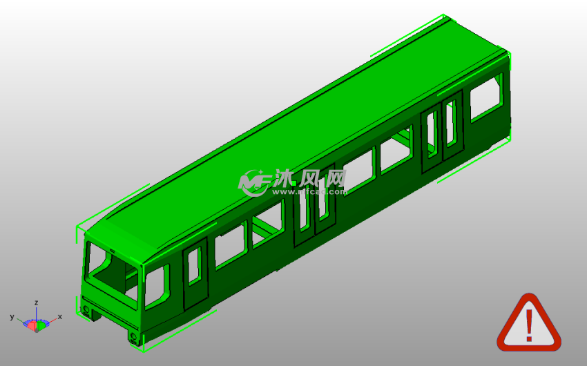 地铁车厢框架斜视图