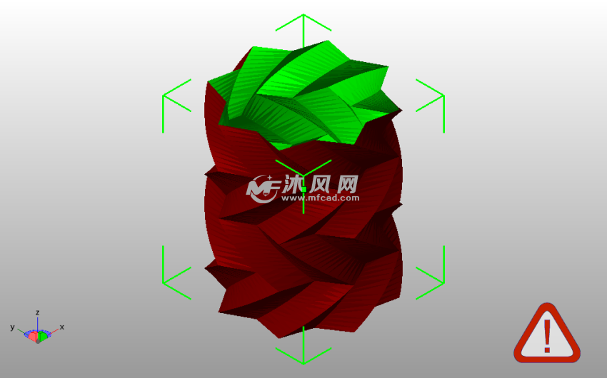 曲折笔筒斜视图