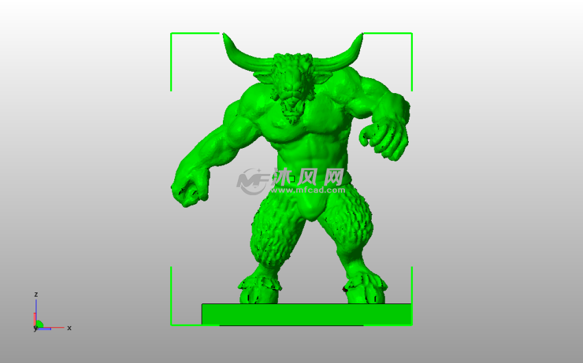 人身牛头主视图