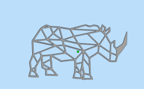 犀牛墙壁装饰正面图