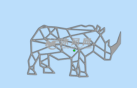 犀牛墙壁装饰正面图