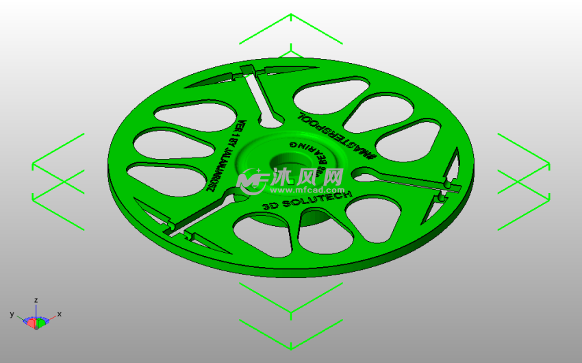 3D打印线盘底斜视图