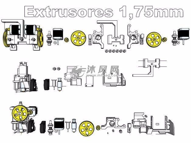 3D打印机打印头组装图