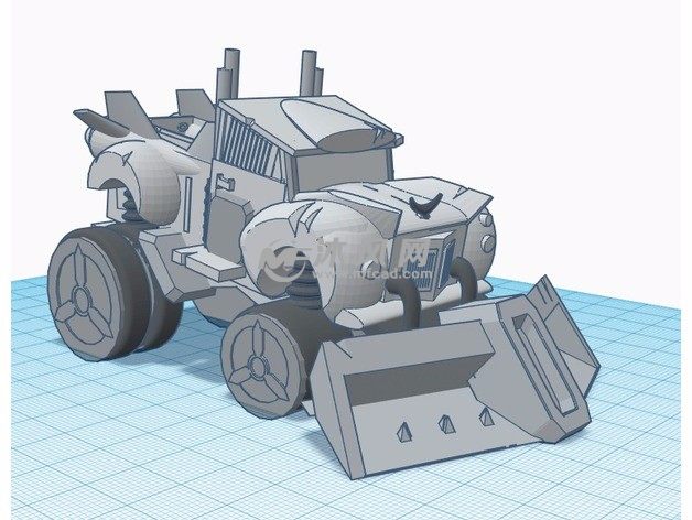 除雪机模型侧视图