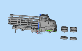复古卡车三维模型 
