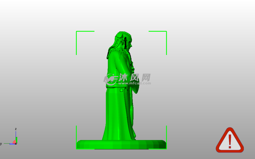 蒙克人物雕像侧视图