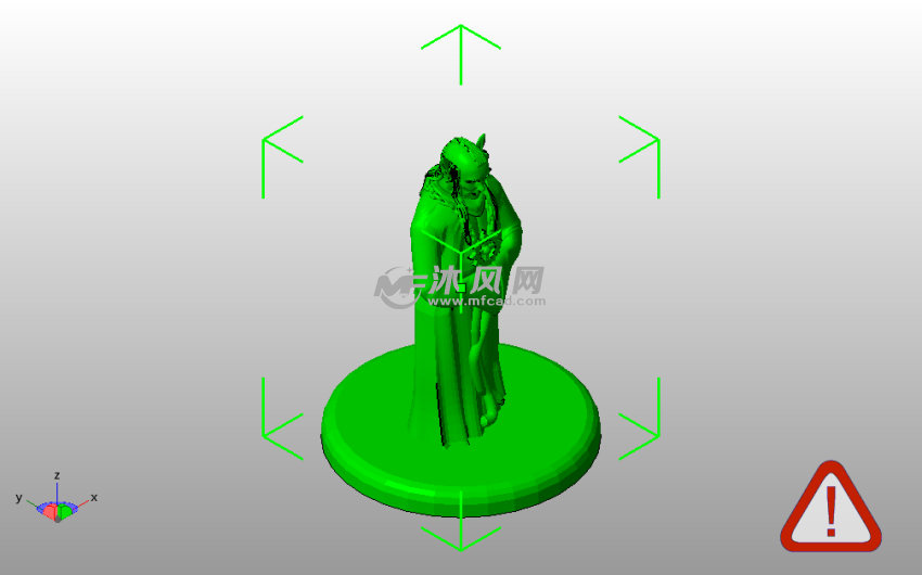 蒙克人物雕像斜视图