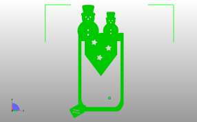 双雪人书签俯视图