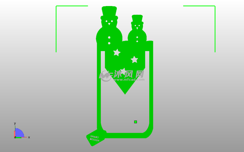 双雪人书签俯视图