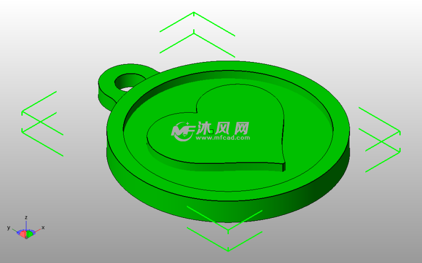 小心心钥匙链斜视图
