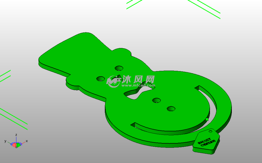 小雪人书签斜视图