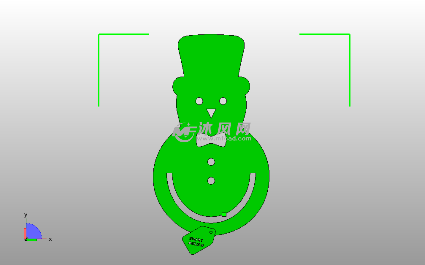 小雪人书签俯视图