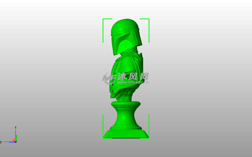 伯巴菲特半身像侧视图