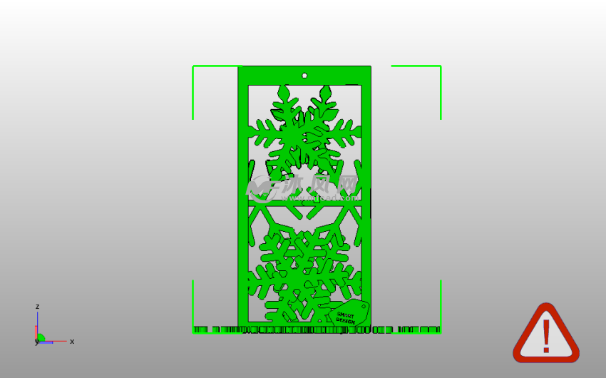 雪花星星笔筒主视图