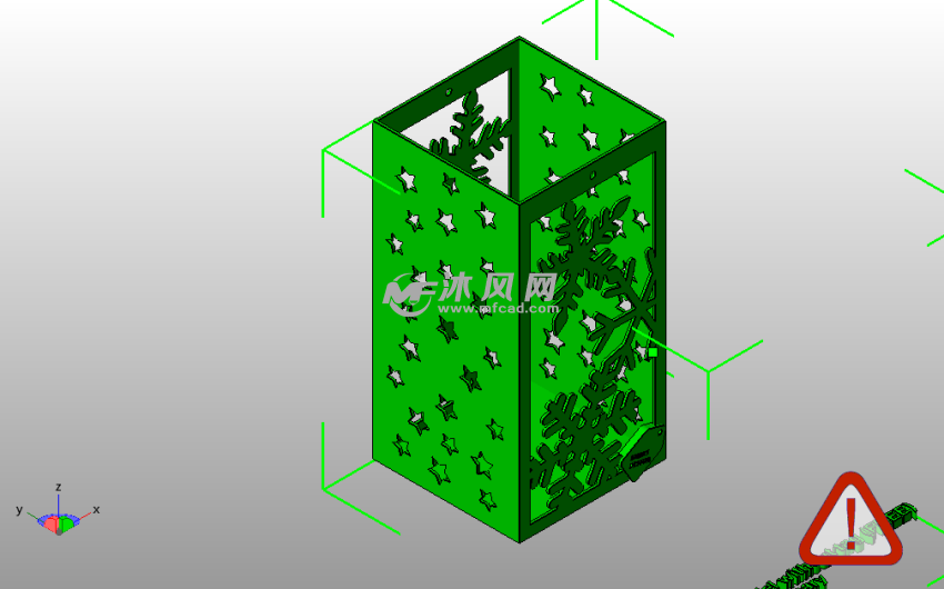 雪花星星笔筒斜视图