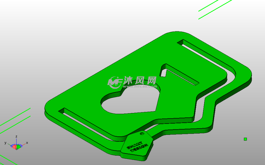  一心一意书签斜视图