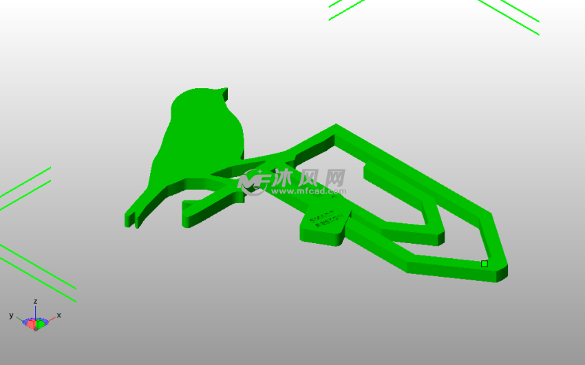 树枝小鸟书签斜视图