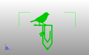 树枝小鸟书签俯视图