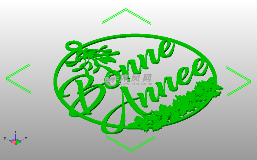 晚安装饰斜视图