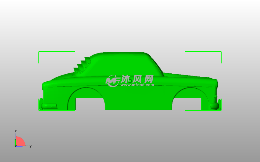 沃尔沃车身壳体侧视图