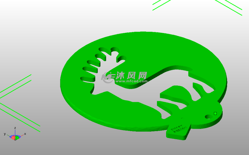 小鹿书签模型斜视图