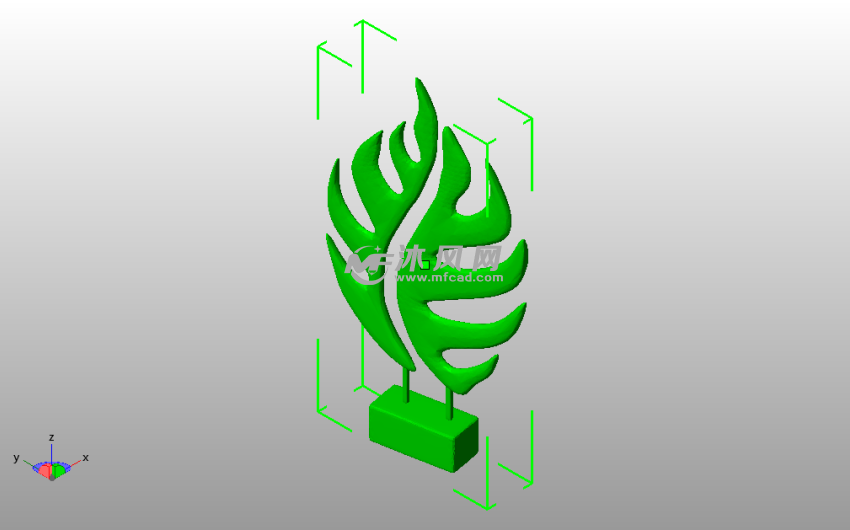 装饰叶子斜视图