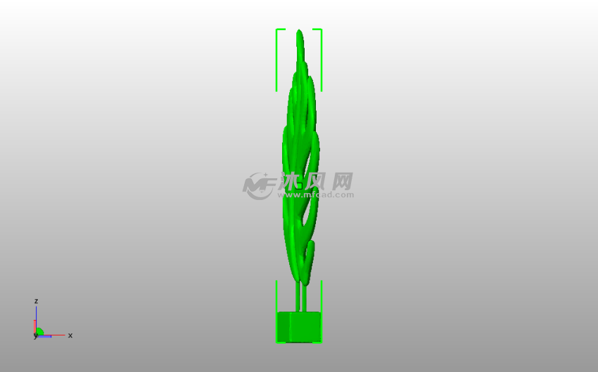 装饰叶子侧视图