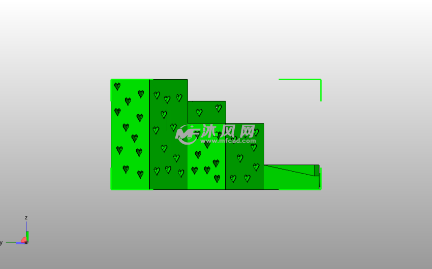  桌面笔筒侧视图