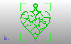 心脏形吊坠俯视图